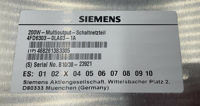 200W Power Supply Multi-Output (4682613B3305/4FD6303-0LA03-1A) SIEMENS
