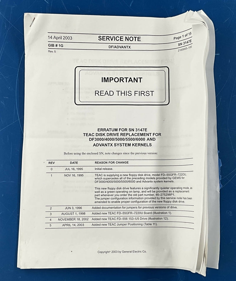 FLOPPY DISK DRIVE 5 1/4/1.2MB (2220086/46-275298P1) GE