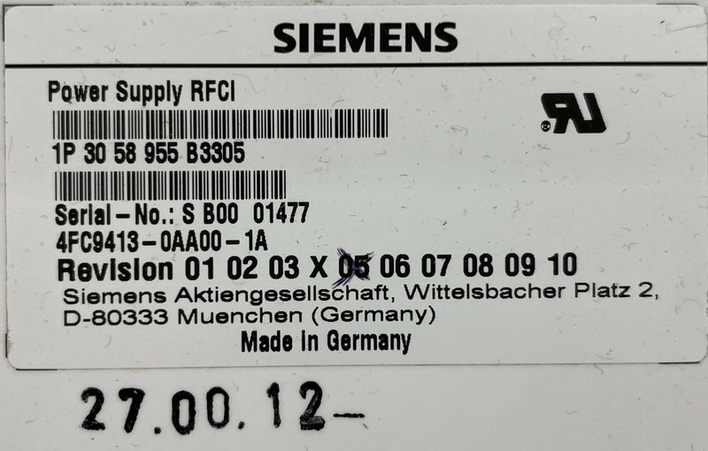 RFCI POWER SUPPLY (3058955 REV 5) SIEMENS